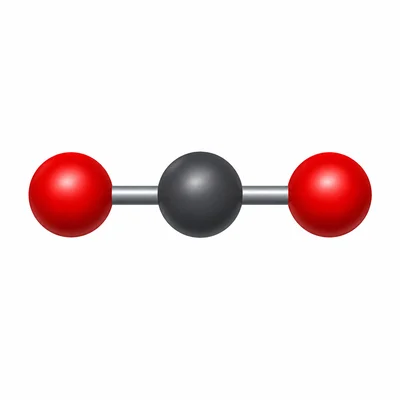 A linear molecule with one central atom joined to two outer atoms.