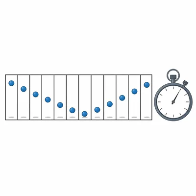 Many animation frames appear next to a stopwatch to represent frame rate.