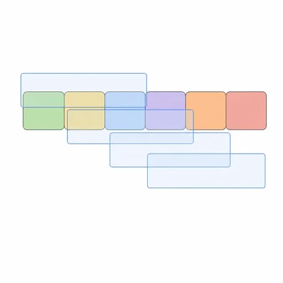 Overlapping three-tile windows show consecutive 3-mers in a sequence.