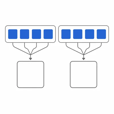 A byte shown as eight active bits split into two groups of four, each linked to one hexadecimal tile.