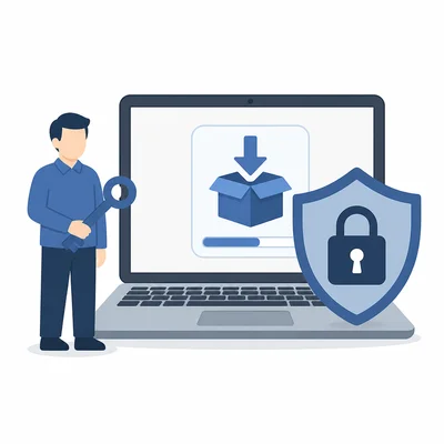 A locked app installation on a laptop shows administrator permission is required.