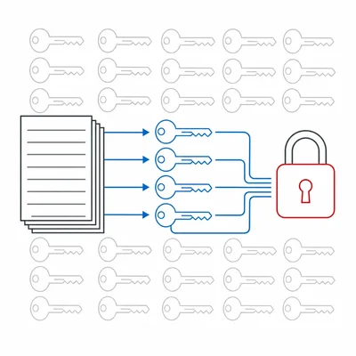A dictionary attack tries keys from a prepared list rather than every possibility.
