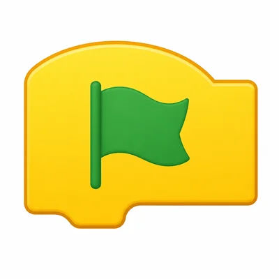 A yellow event block with a green flag icon.