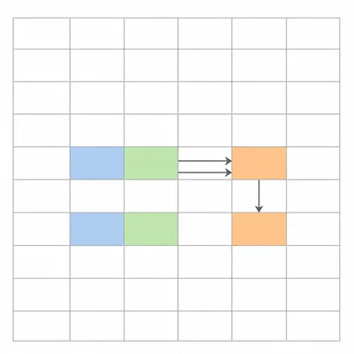 Spreadsheet diagram showing a formula cell copied down to the next row with references shifting.