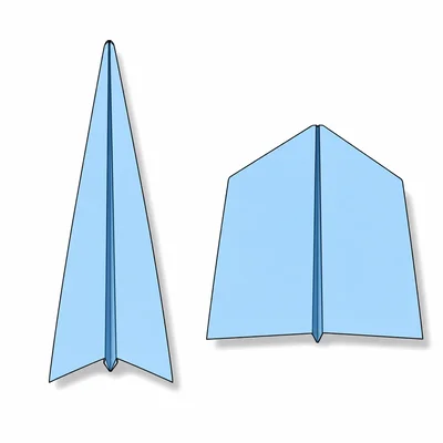 Two glider wing shapes shown from above, one long and narrow and one short and wide.