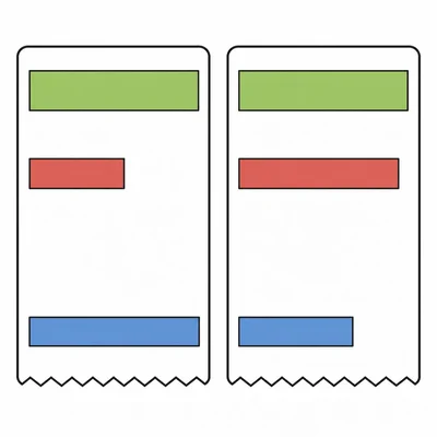 Two pay stubs compared with equal gross pay, different deductions, and different net pay amounts.