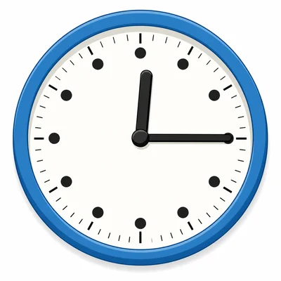 A round analog clock with a white face and black numerals 1 through 12. The shorter hour hand points directly at 12 and the longer minute hand points directly at 3, showing the time 12:15. Minute tick marks are visible around the clock face edge.