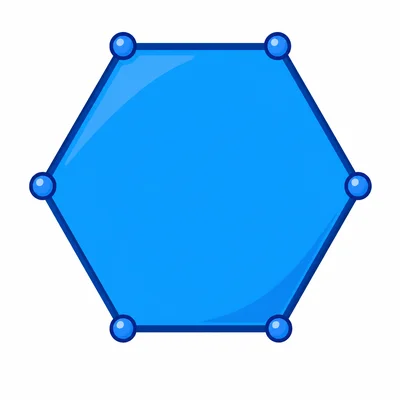 A hexagon shape.