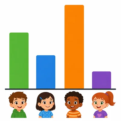 A four-bar graph with the third bar the tallest.