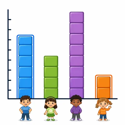 A bar graph highlighting the first and fourth bars for comparison.