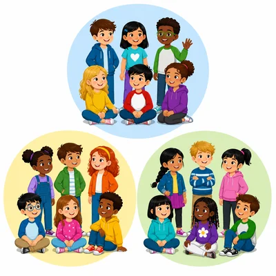 Eighteen students divided into three equal teams.