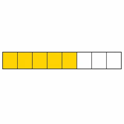 A tenths model with 6 of 10 boxes shaded.
