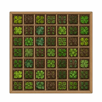 A rectangular garden divided into a grid to show area.