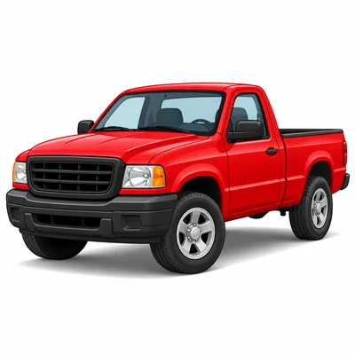 A red pickup truck.