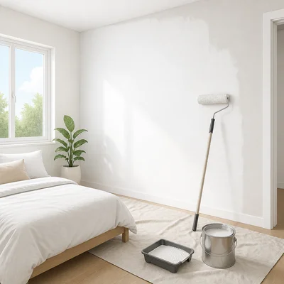 A room is being painted white for a fresh start.