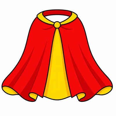 A red and yellow superhero cape
