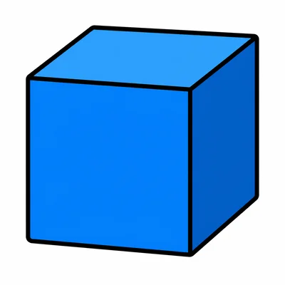 A blue cube