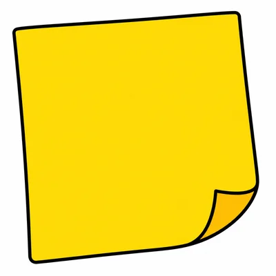 A blank yellow note