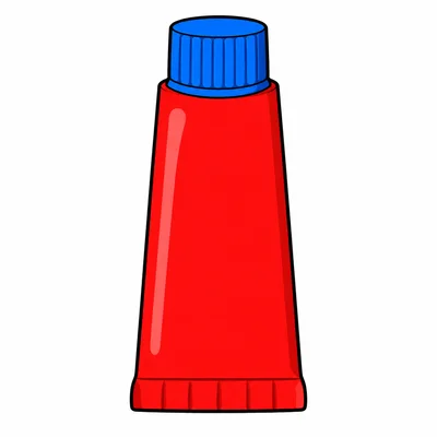 A blank red tube with a blue cap