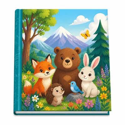 A closed book showing its colorful front cover.