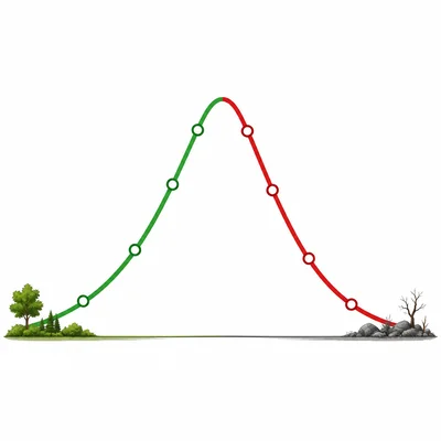 A plot arc showing the rising slope and falling slope in different colors.