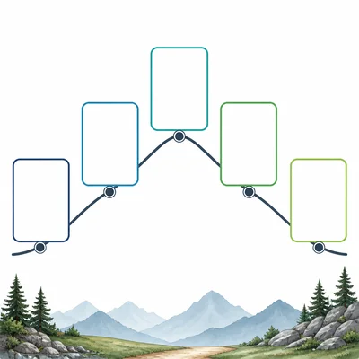 A blank five-step plot arc organizer for sequencing story events.