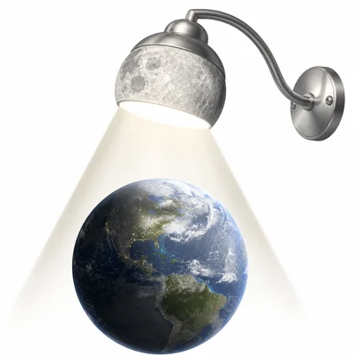 A moon shown like a silver lamp in the sky.