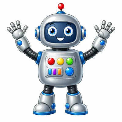 A shiny robot moving its arms.