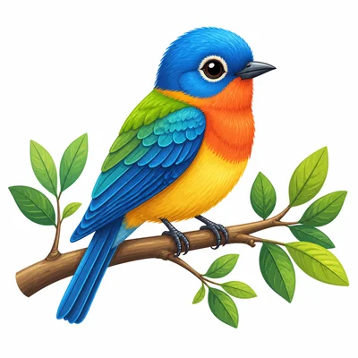 A colorful bird perched on a branch.
