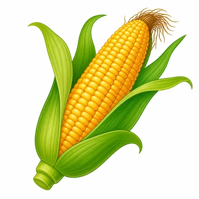 An ear of corn with green husks.