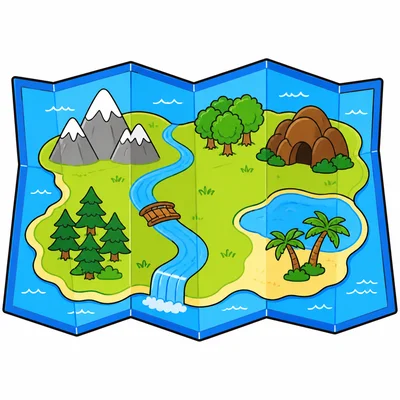 An opened folded map