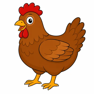 A brown hen with a red comb