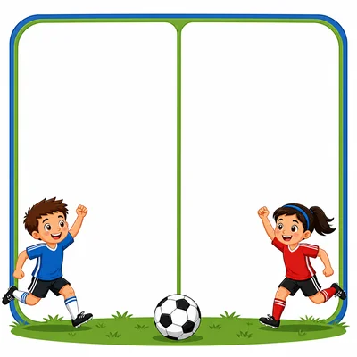 A blank two-part chart with soccer decorations.