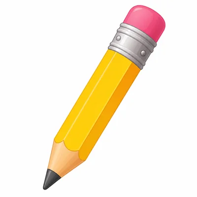A yellow pencil with a pink eraser.