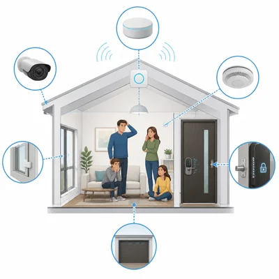 A family is trapped inside a smart home after the doors lock.