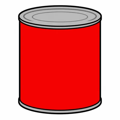 A can shaped like a cylinder.