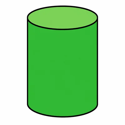 A cylinder with two flat circular faces.
