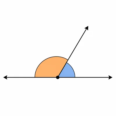 Two adjacent angles forming a straight line.