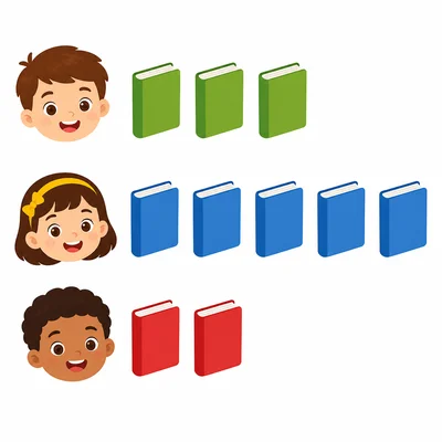 A book pictograph with three rows of book icons.