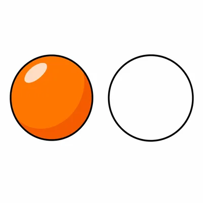 One ball on the left and no objects on the right.