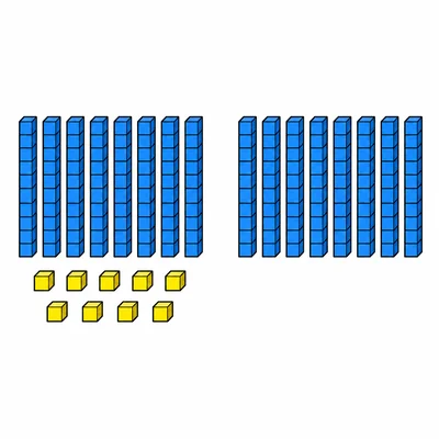 Two groups of base-ten blocks showing 89 and 80.