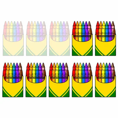 Seven bundles of counting sticks arranged in an arc