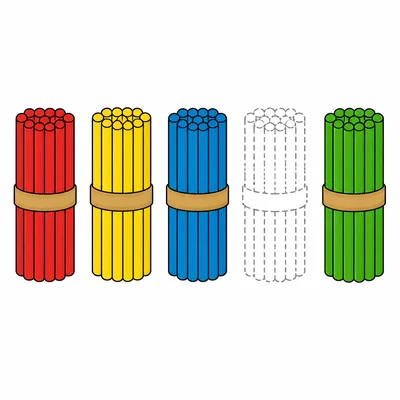 Three base-ten rods, an empty spot, and one more rod