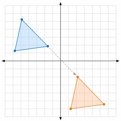 A triangle on a coordinate grid is translated right and down.