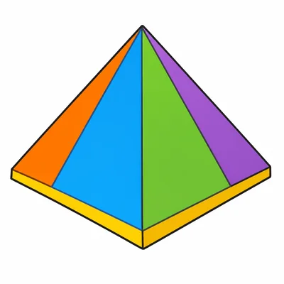 A square pyramid with a square base and triangular sides.