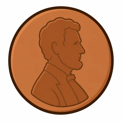 A brown copper coin.