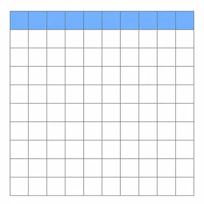 A hundreds grid with ten of one hundred squares shaded.