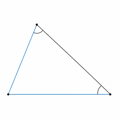 Scalene triangle with two marked angles and two opposite sides highlighted.