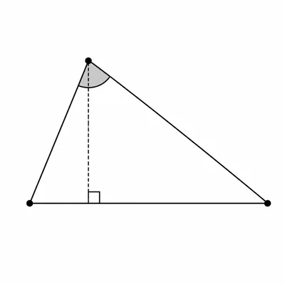 Scalene triangle with three sides, one angle, and a height shown.