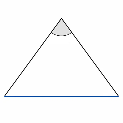 Triangle showing two sides with their included angle and the opposite side highlighted.